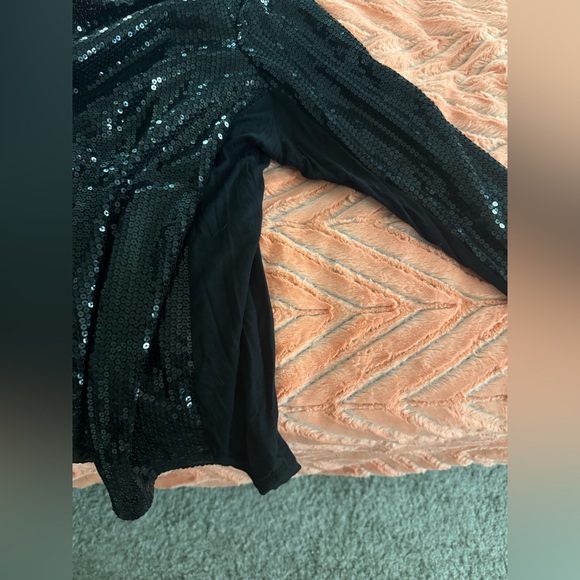 Sequin Black Lined Blouse - Like New - Picture 5 of 6